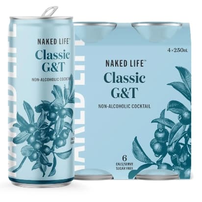 S1744Naked Life Cocktail Classic G&T 250ml x4, 6CT