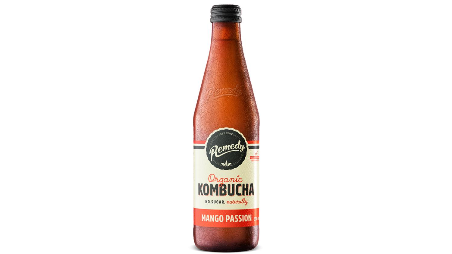 S5284Remedy Kombucha Mango Passion 330ml, 12CTN