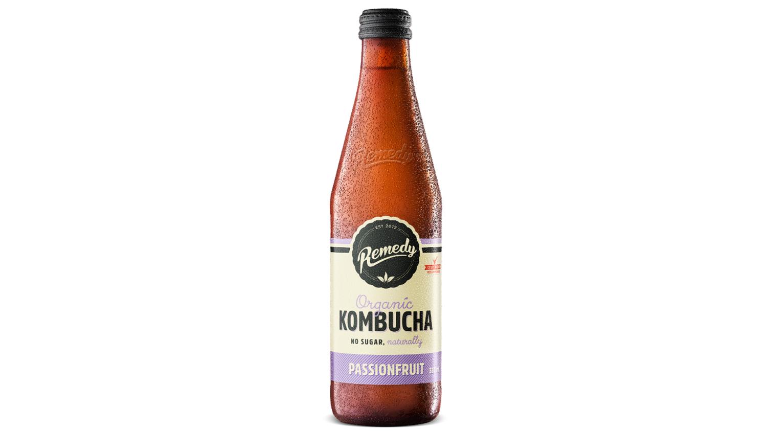 S5283Remedy Kombucha Passionfruit 330ml, 12CTN