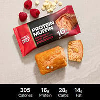 S4059MYMC Raspb White Choc Protein Muffin, 90g