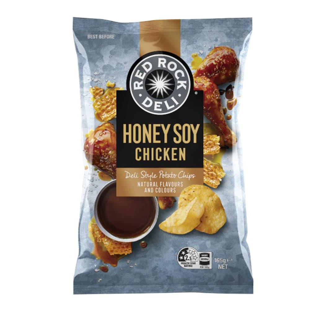 Red Rock Deli Potato Chips Honey Soy Chicken 165g