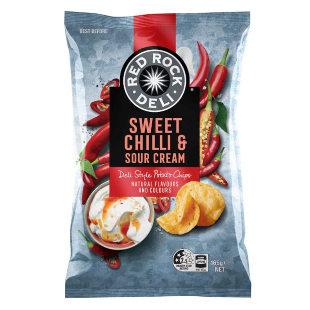Red Rock Deli Chips Sweet Chilli & Sour Cream 165g