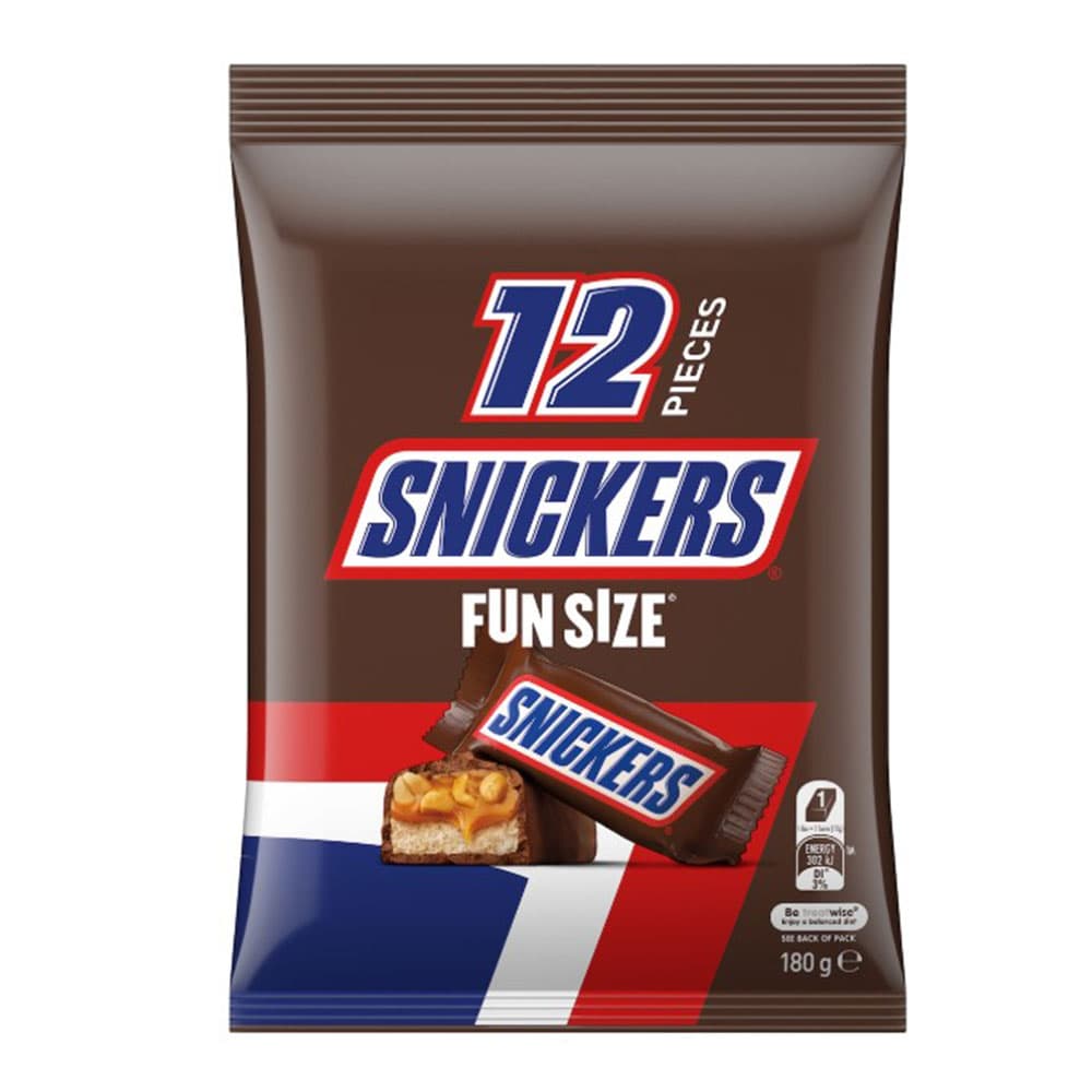 Snickers Milk Choc Party Share Bag 12 Pieces 180g