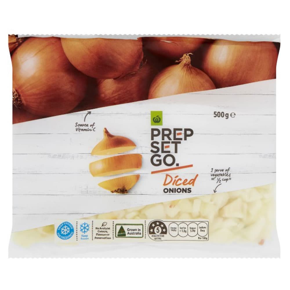 Woolworths Prep Set Go Diced Frozen Onions (500g)