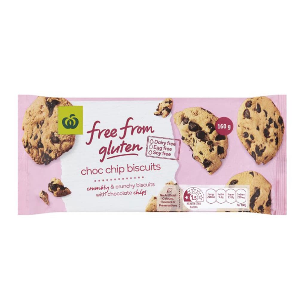 Woolworths Free From Gluten Chocolate Chip Biscuit