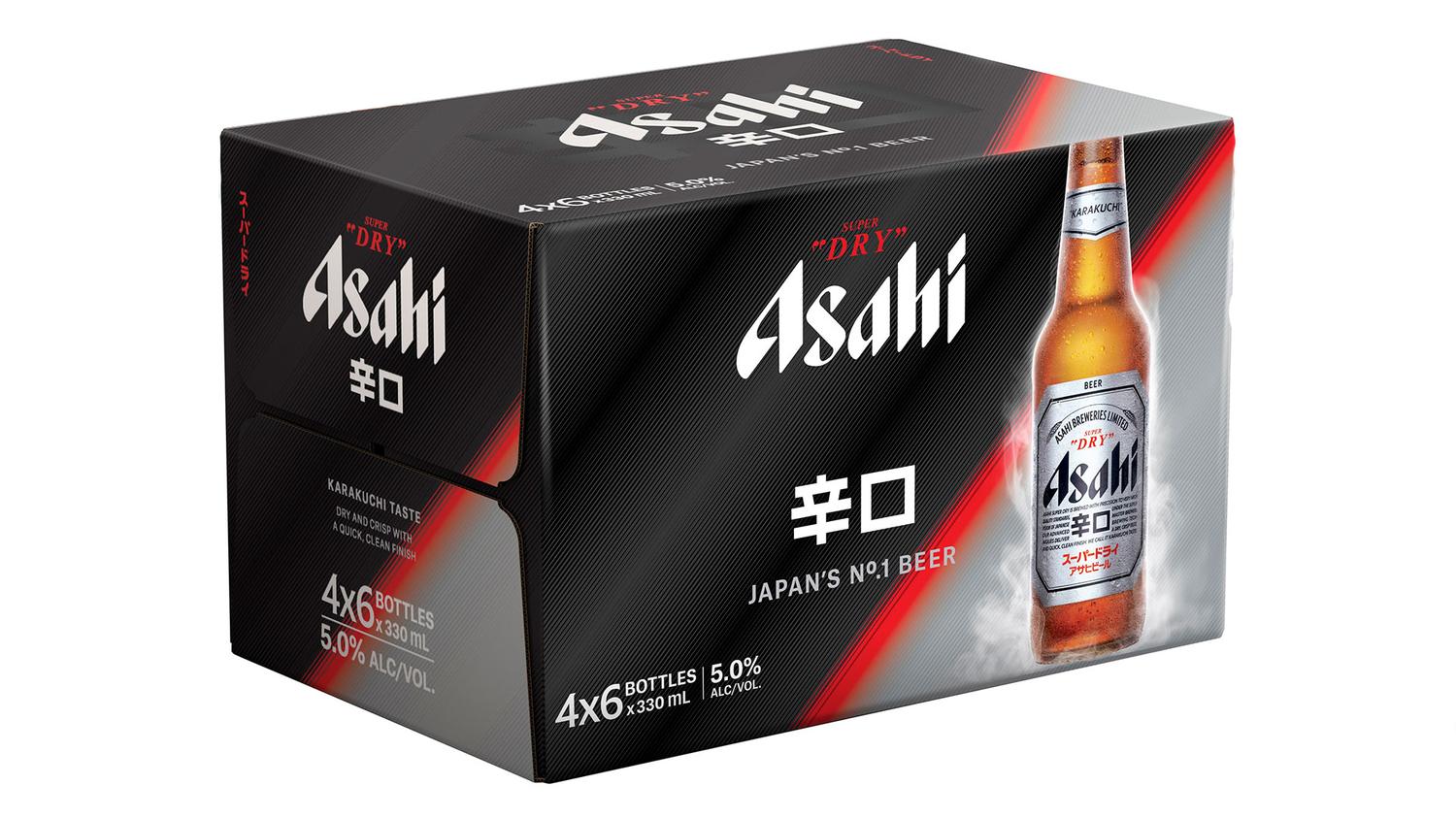Asahi Super Dry 5% 330ml Bottle 24 Pack