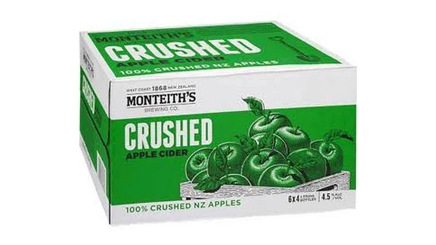  Monteiths Crushed Apple Cider 330ml Bottle 24Pack