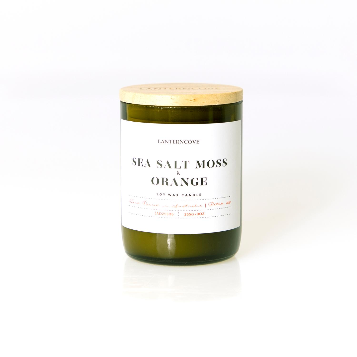 Lanterncove (Jade) Candle: Sea Salt Moss & Orange