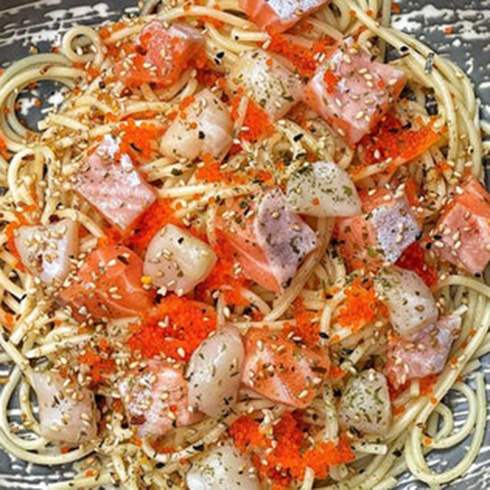 Scallop and Salmon Pasta
