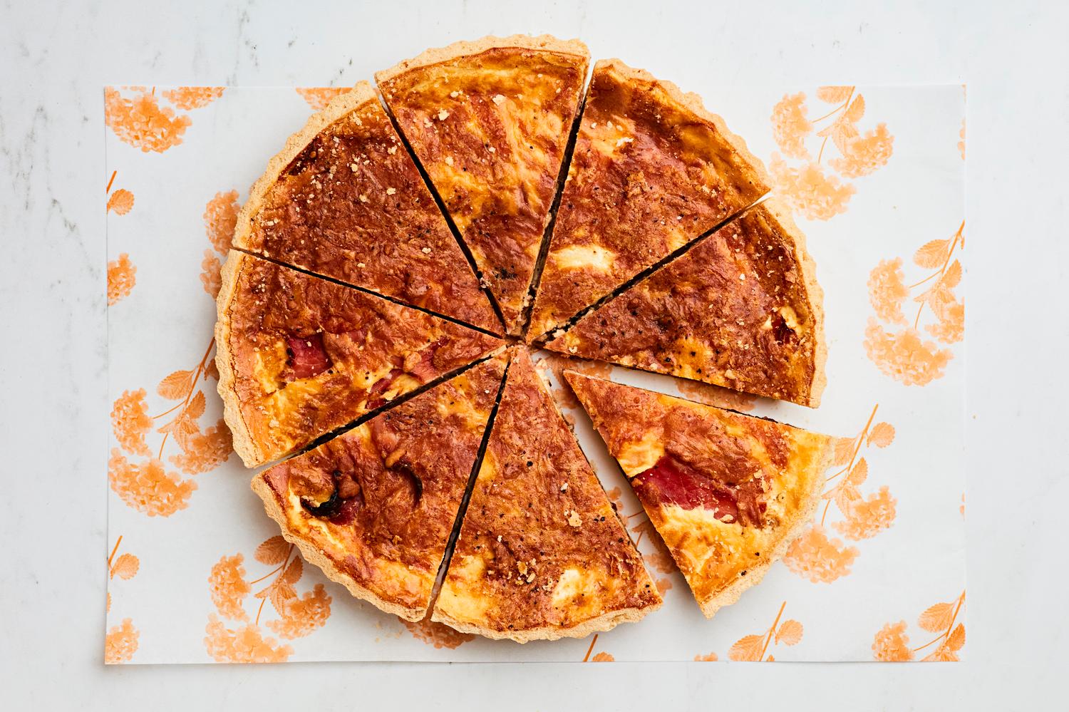 Deep Filled Caramelised Onion, Ham & Cheddar Tart