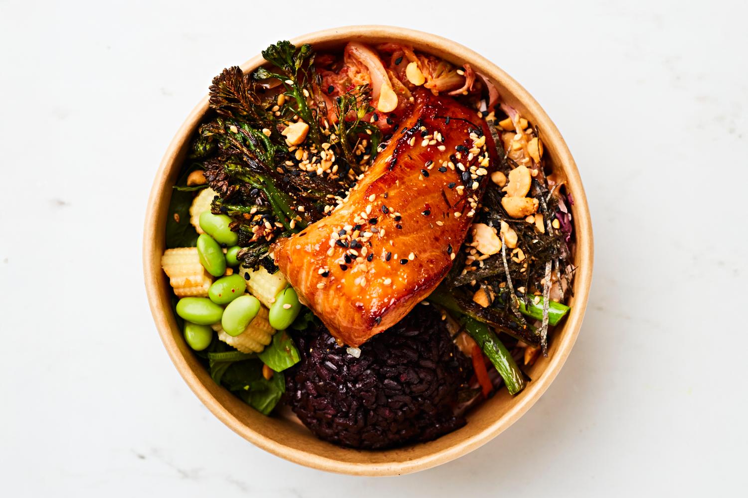 Teriyaki Salmon Poké Bowl