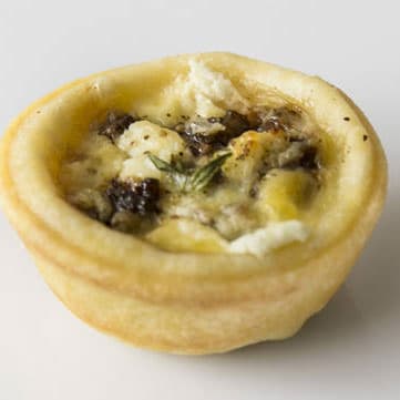 Caramelised Onion Goats Cheese and Pear Tartlets