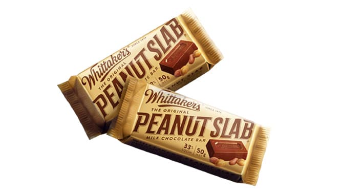 Whittaker's  Choc Slab Peanut Carton (4 Packets)