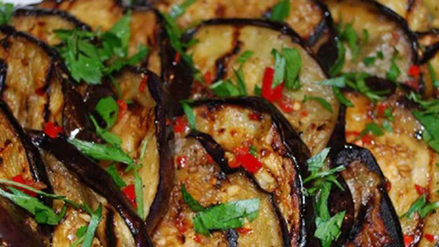 Fried Eggplant Slices with Tahini Sauce
