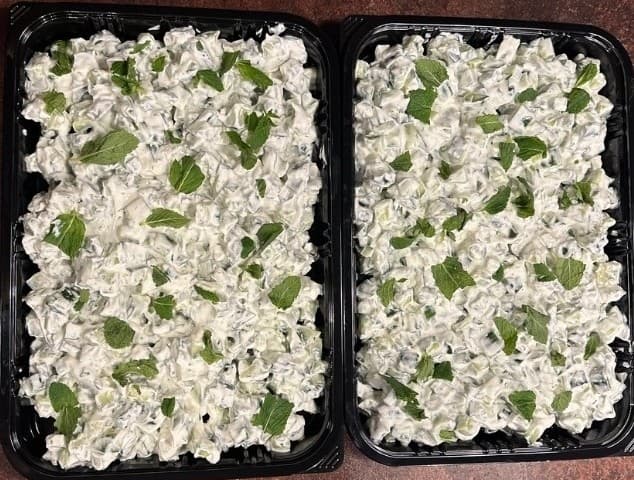 Cucumber Yogurt and mint salad platter