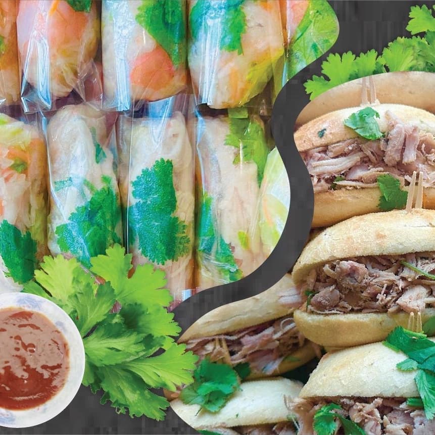 Mini Banh Mi and Mini Rice Paper Rolls Box
