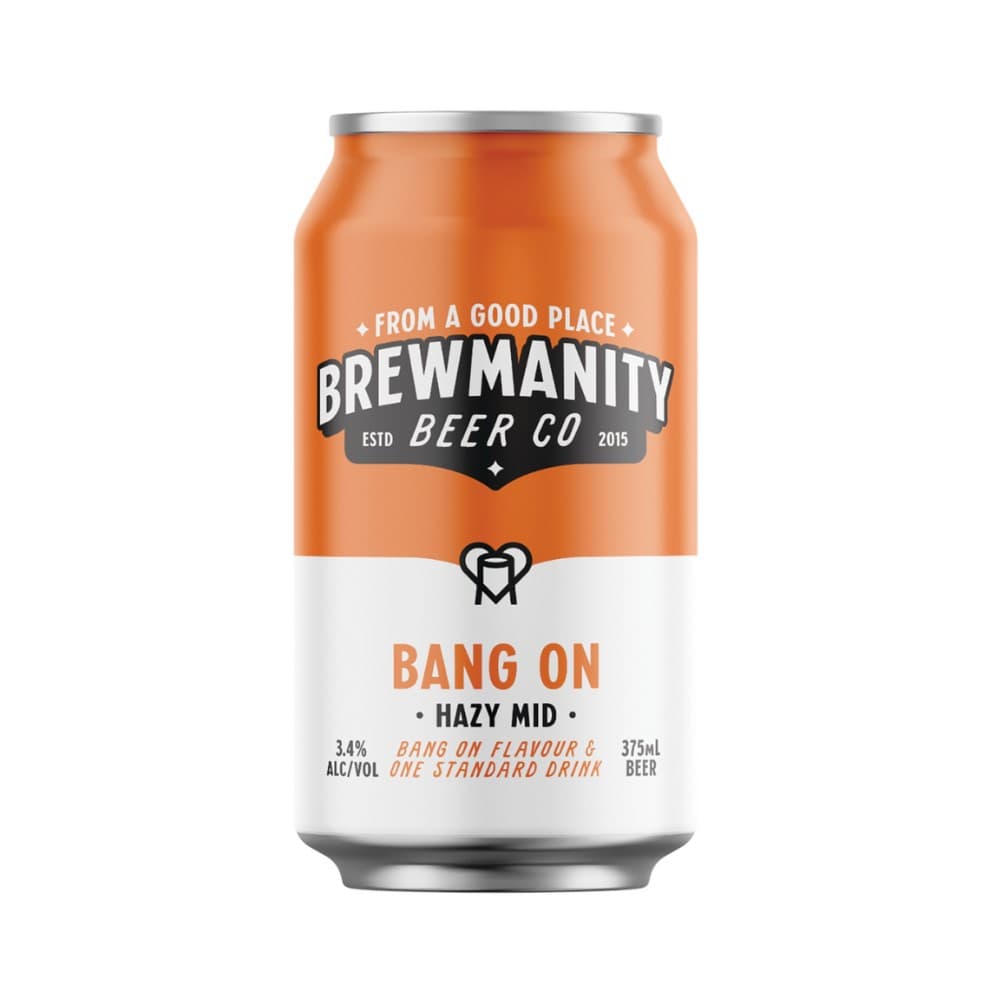Brewmanity Bang On Hazy Mid Strength - 24 x 375ml