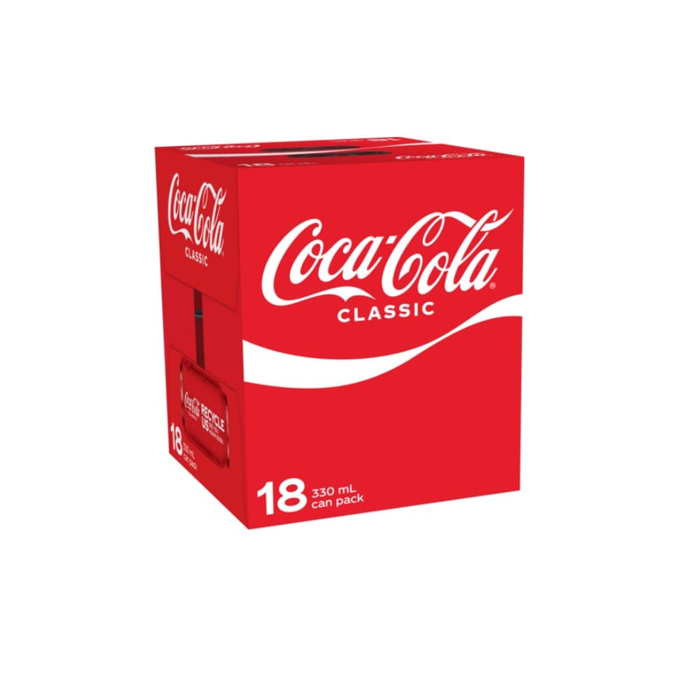Coca Cola Coke Soft Drink 330ml, 18 Pack