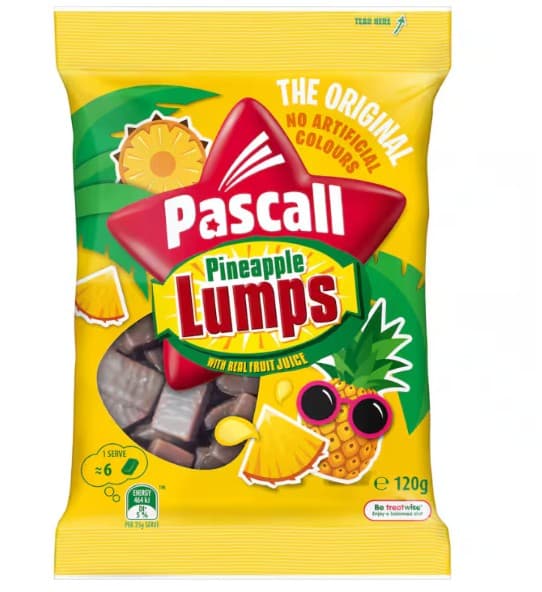Pascall Chocolate Lollies Pineapple Lumps 120g