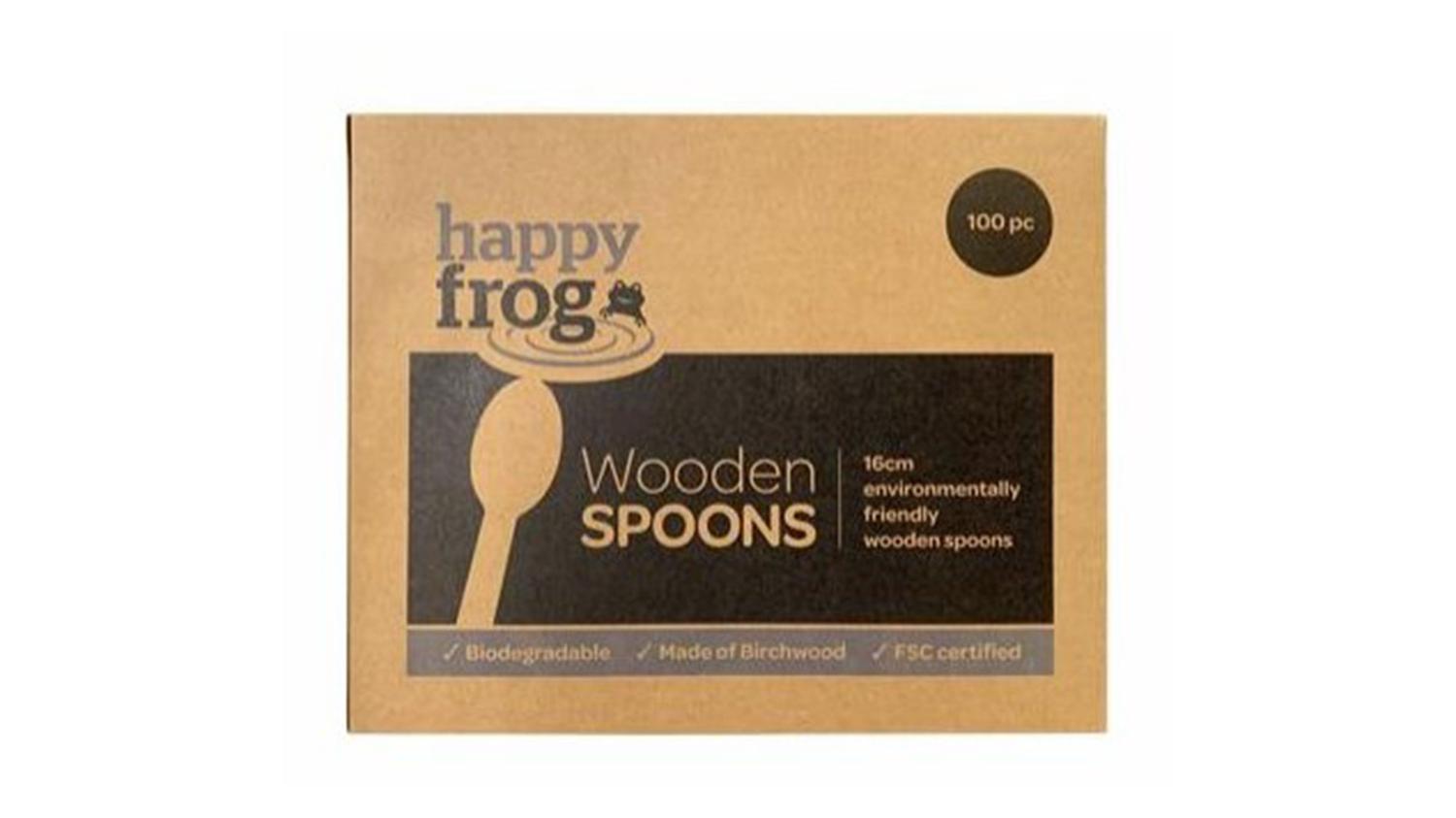 Happy Frog Spoon Wooden 16cm