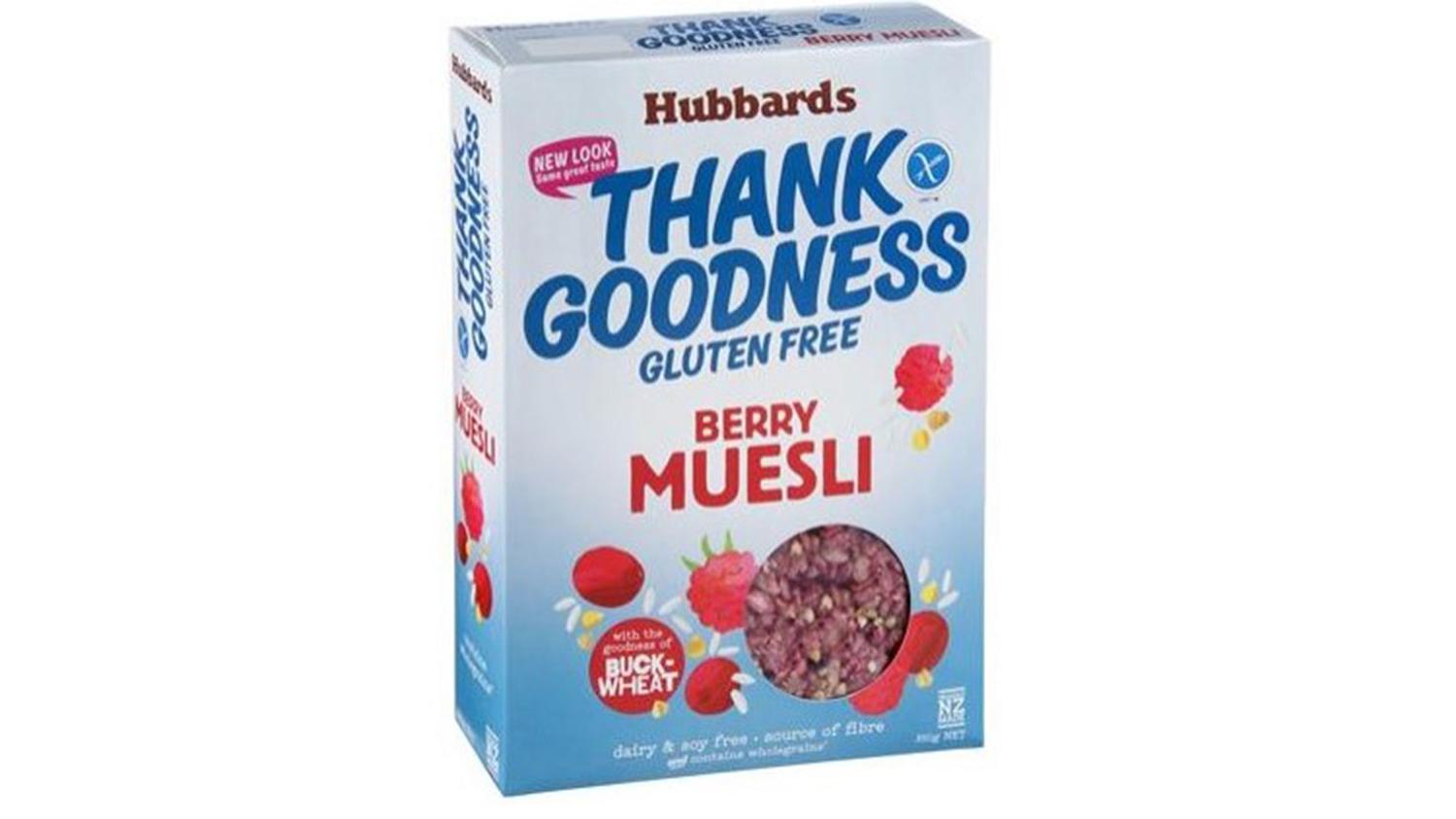 Gluten Free Muesli Berry Thank Goodness Hubbards