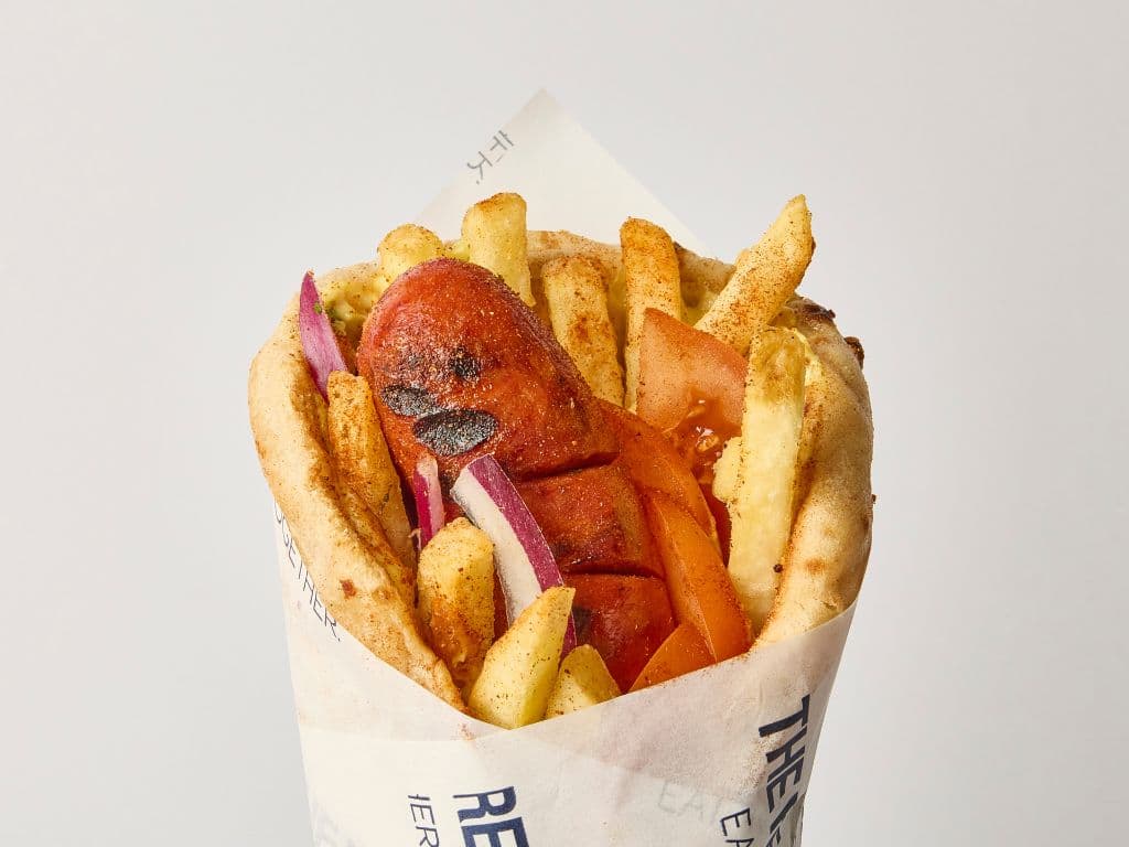 Loukaniko Pork Sausage Souvlaki Wrap