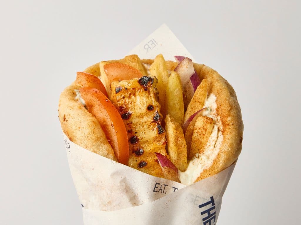 Halloumi Souvlaki Wrap