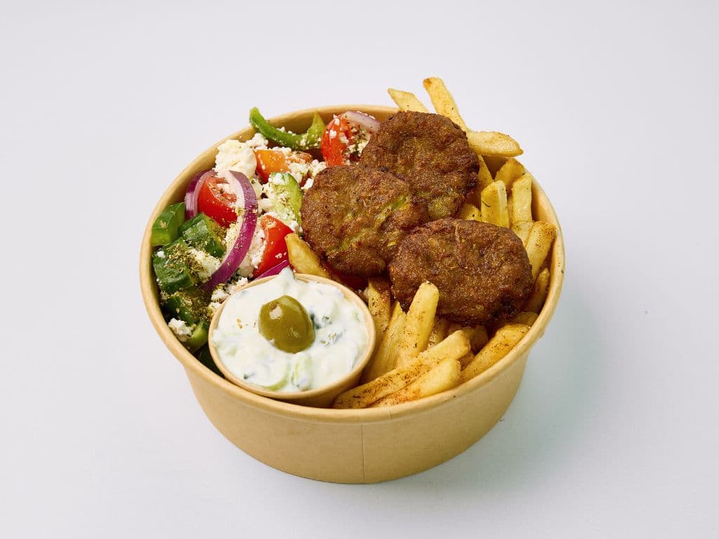 Courgette Souvlaki Chip Bowl