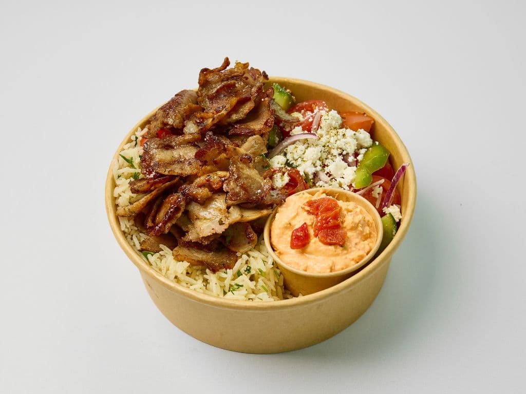 Pork Gyros Souvlaki Rice Bowl 