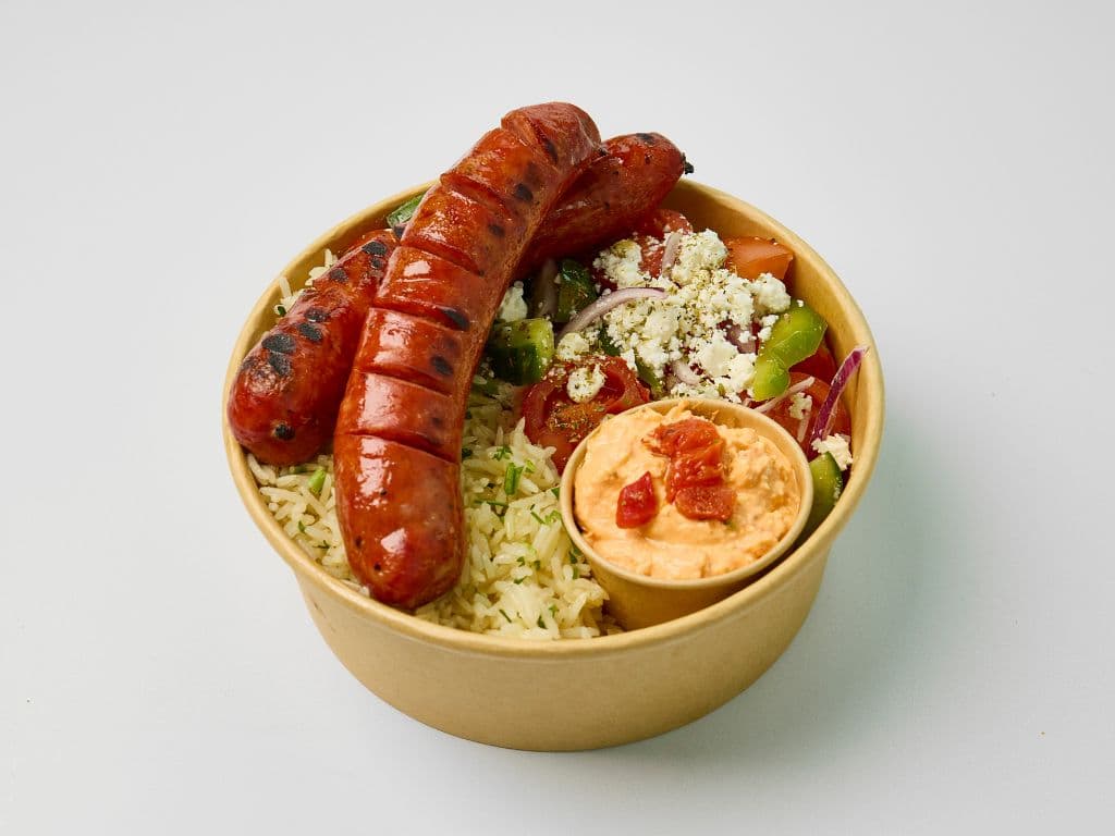 Loukaniko Souvlaki Rice Bowl
