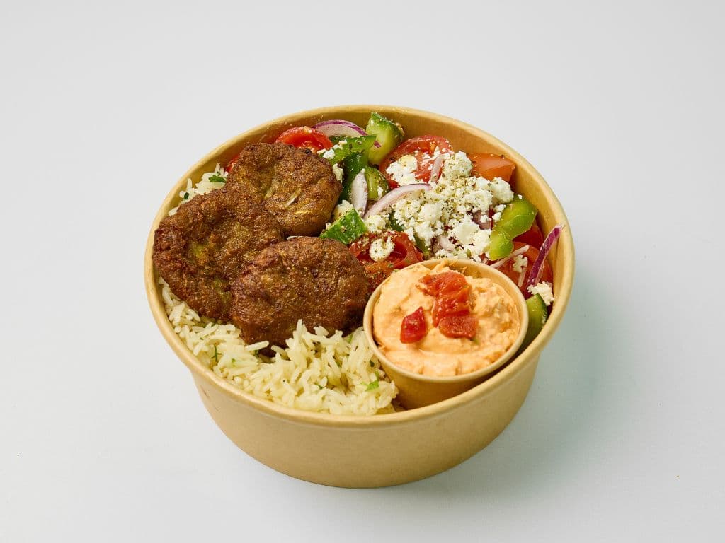 Courgette Souvlaki Rice Bowl