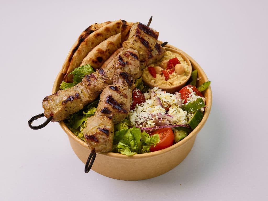 Pork Souvlaki Salad Bowl