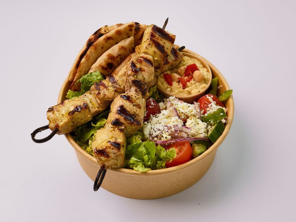 Chicken Souvlaki Salad Bowl