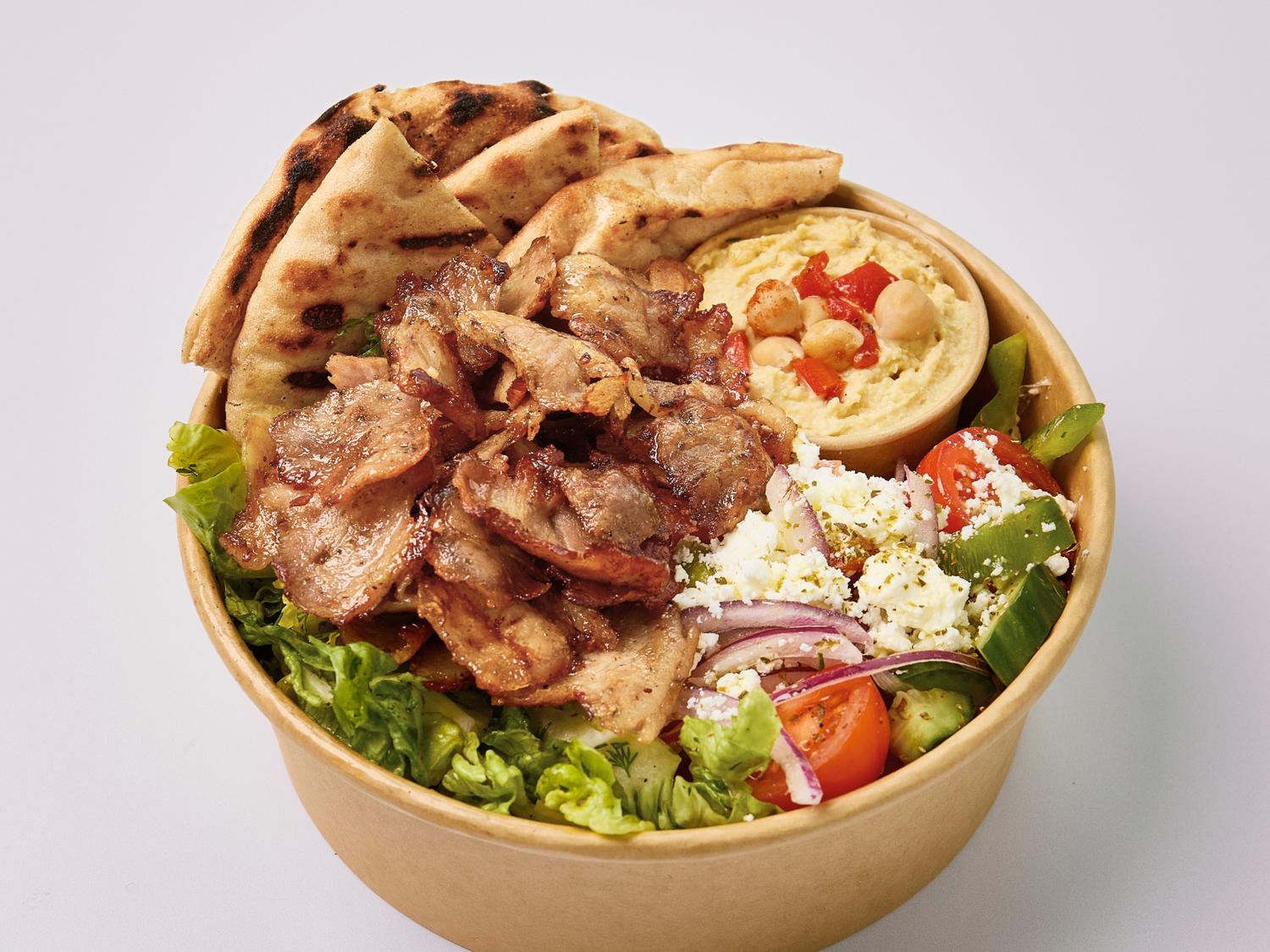 Chicken Gyros Souvlaki Salad Bowl