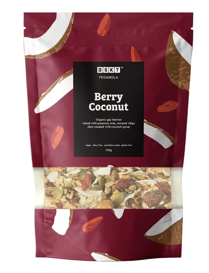 BSKT Wholefoods, BSKT Veganola Berry Coconut 700g