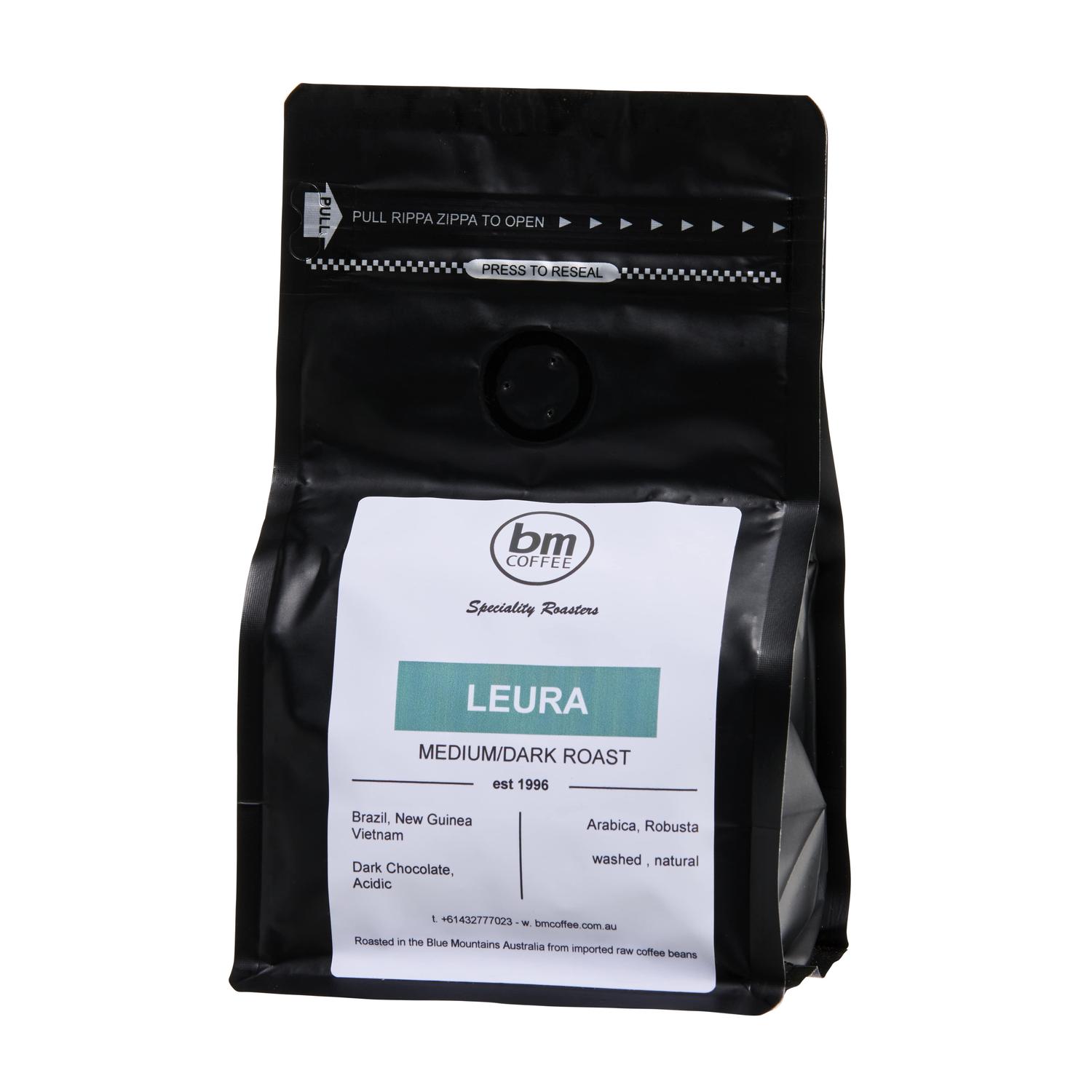 BM Coffee Roasters Leura Roast, Beans 1kg, 4 Ctn