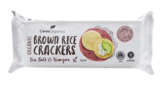 Ceres Organics Brown Rice Crackers Salt & Vinegar