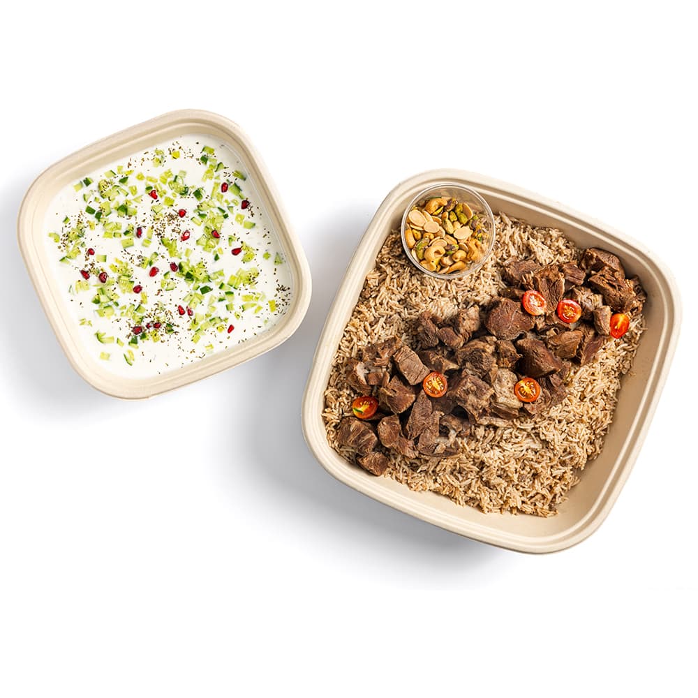 Lamb Mansaf Rice With Cucumber Yoghurt