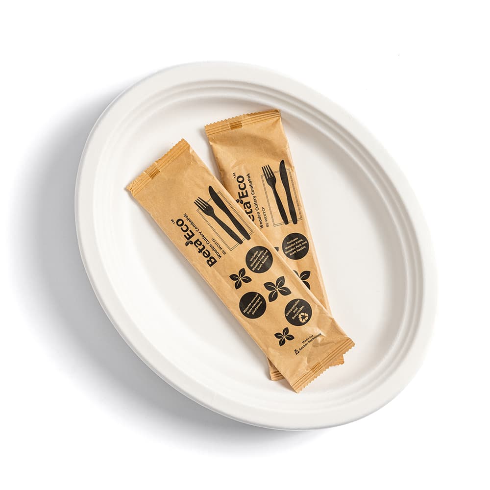 Eco Plastic Plate and Cutlery Set
