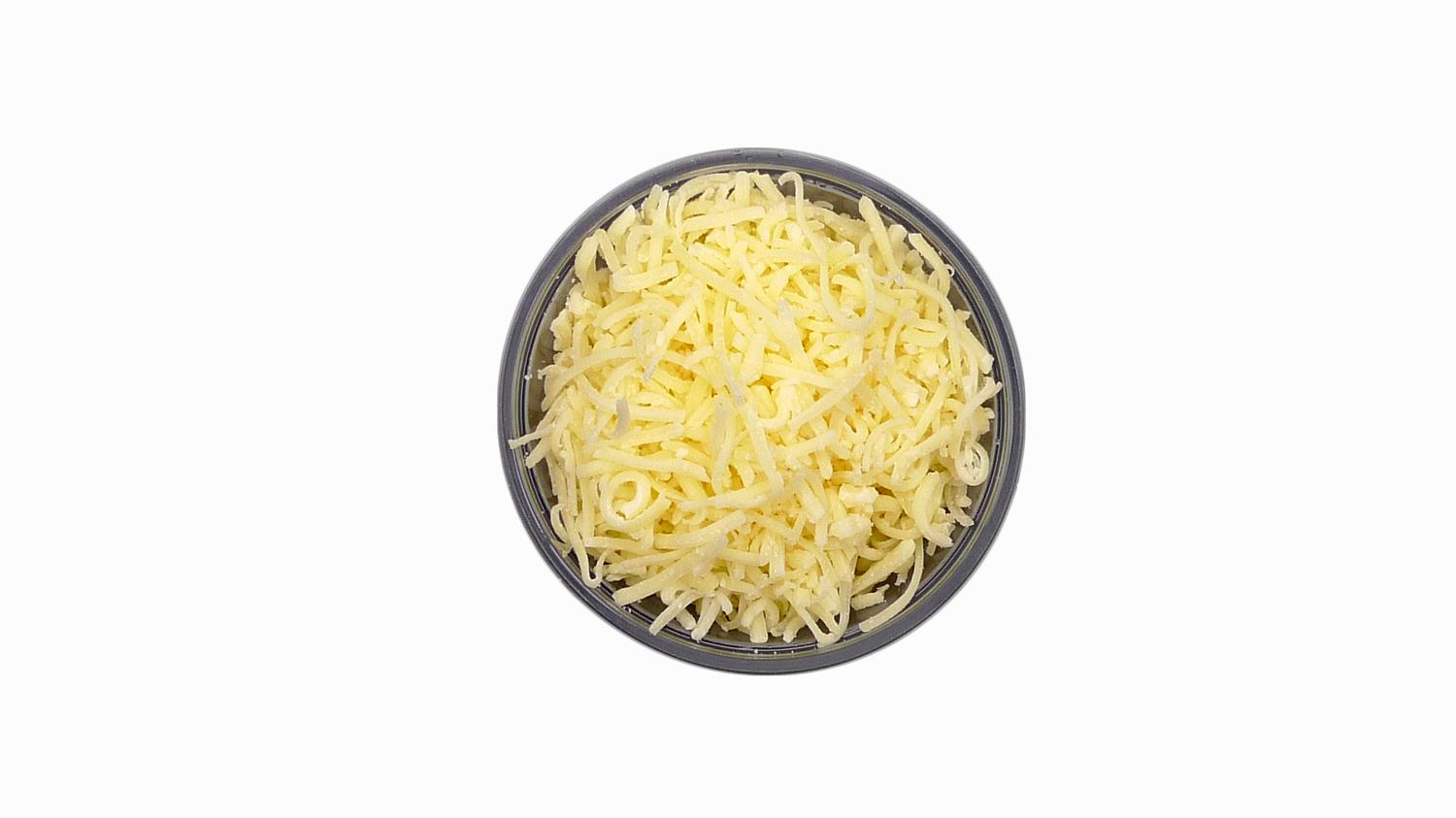 Pot of Grated Monterrey Jack Cheddar Cheese