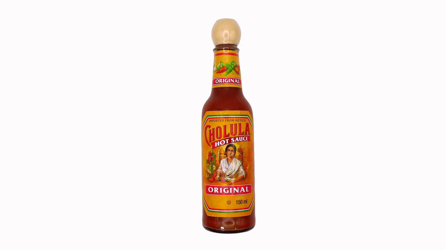Bottle of Cholula Hot Sauce
