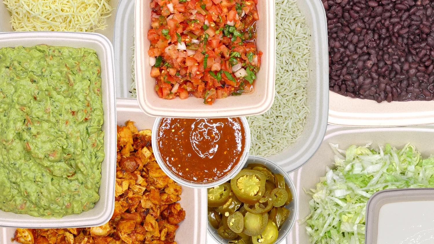 NAKED BURRITO BUFFET PLATTER - SERVES 20 PEOPLE