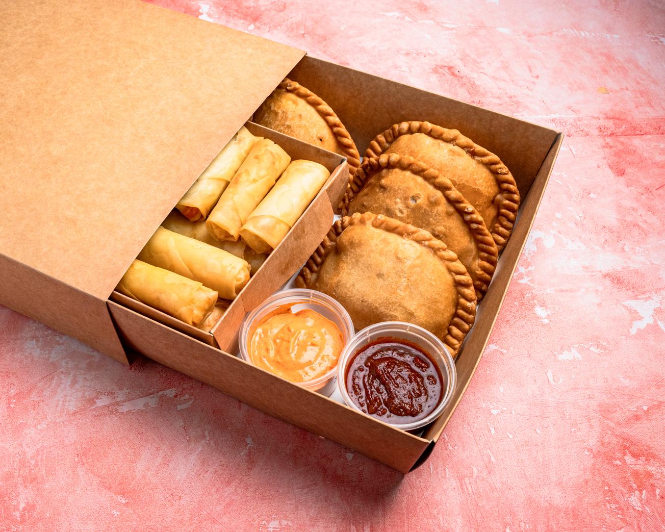 Vegetarian Puff and Snack Platter (with sauces)