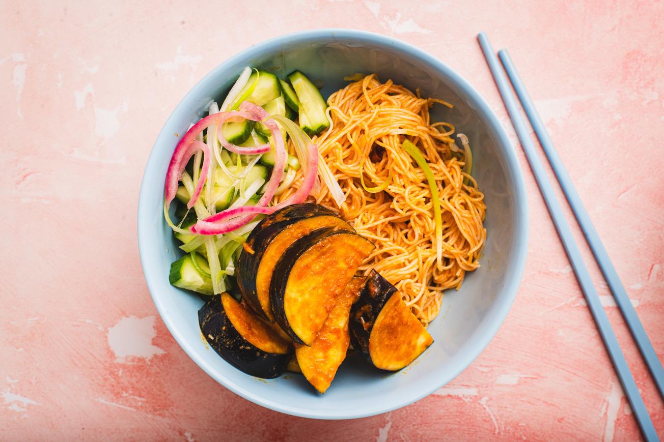 Satay Noodle Salad - Aubergine