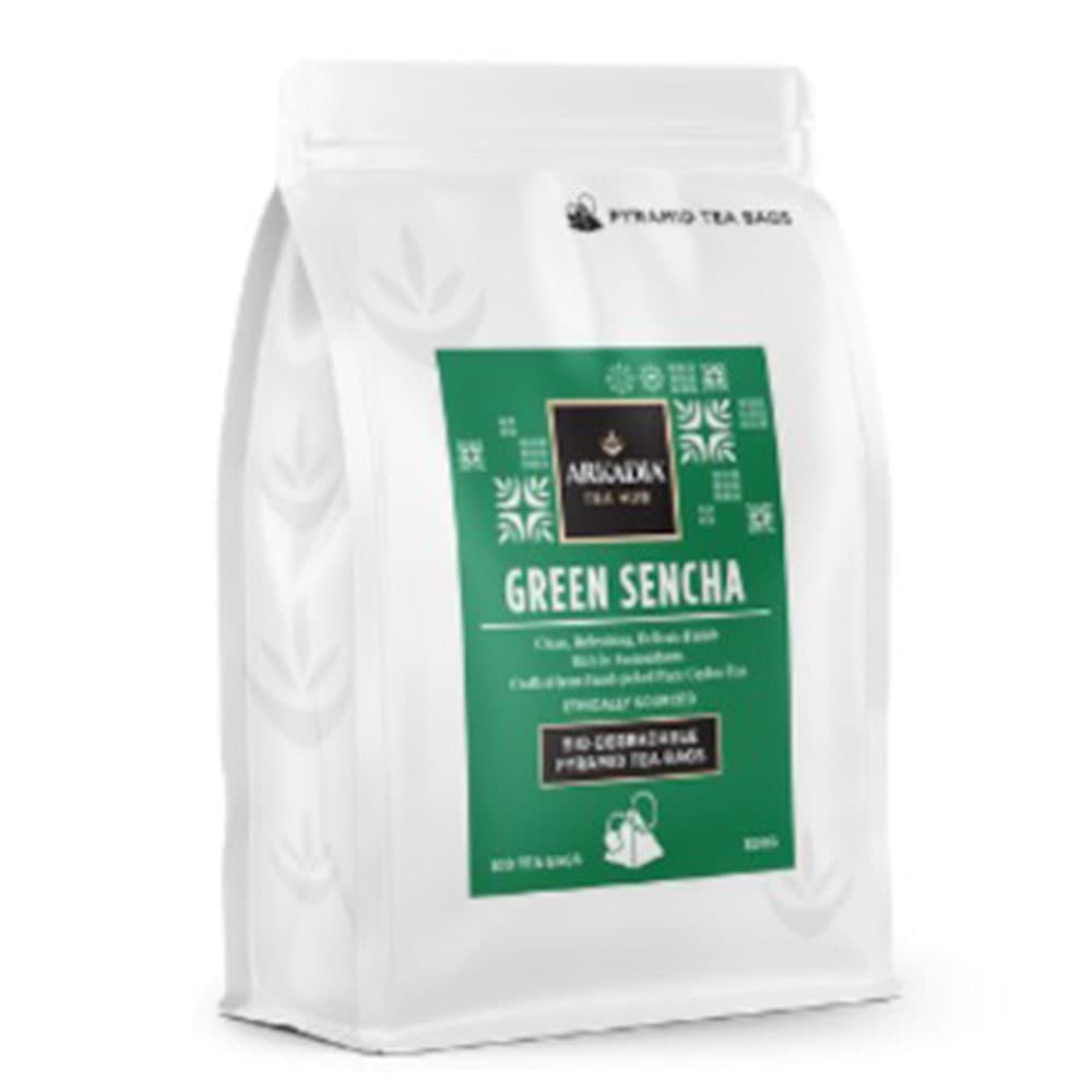 Arkadia Green Sencha Pyramid Tea Bags, 100 Pack