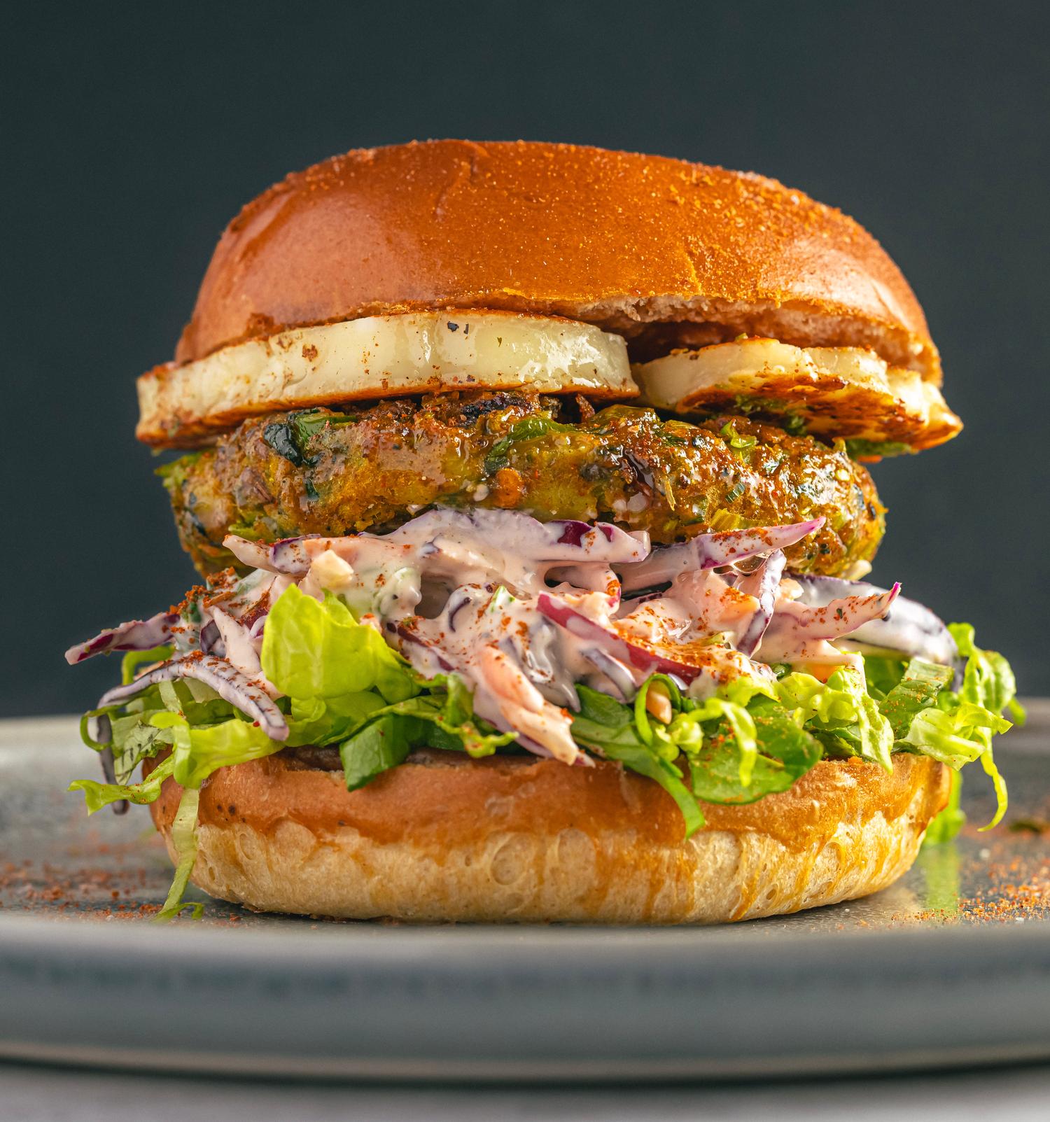 Pea & Halloumi Burger