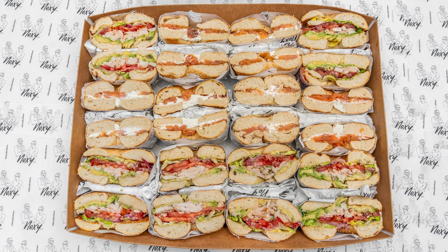 Chicken Avo & Salmon Selection Bagel Box