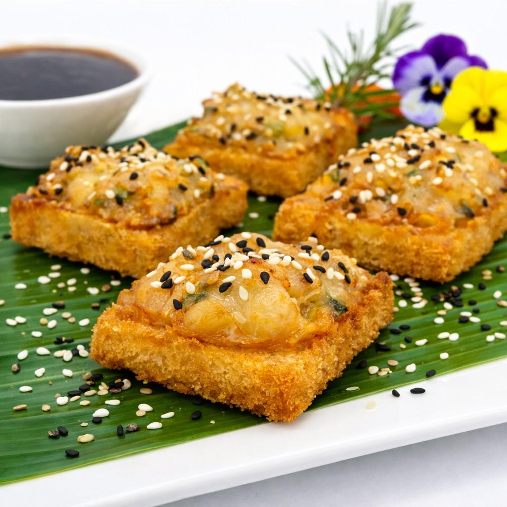 Hong Kong Prawn Toast w Sweet Chili Sticky Soy