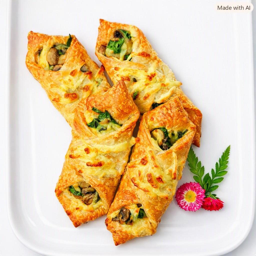 Vegan Spinach & Mushroom Savoury Danish
