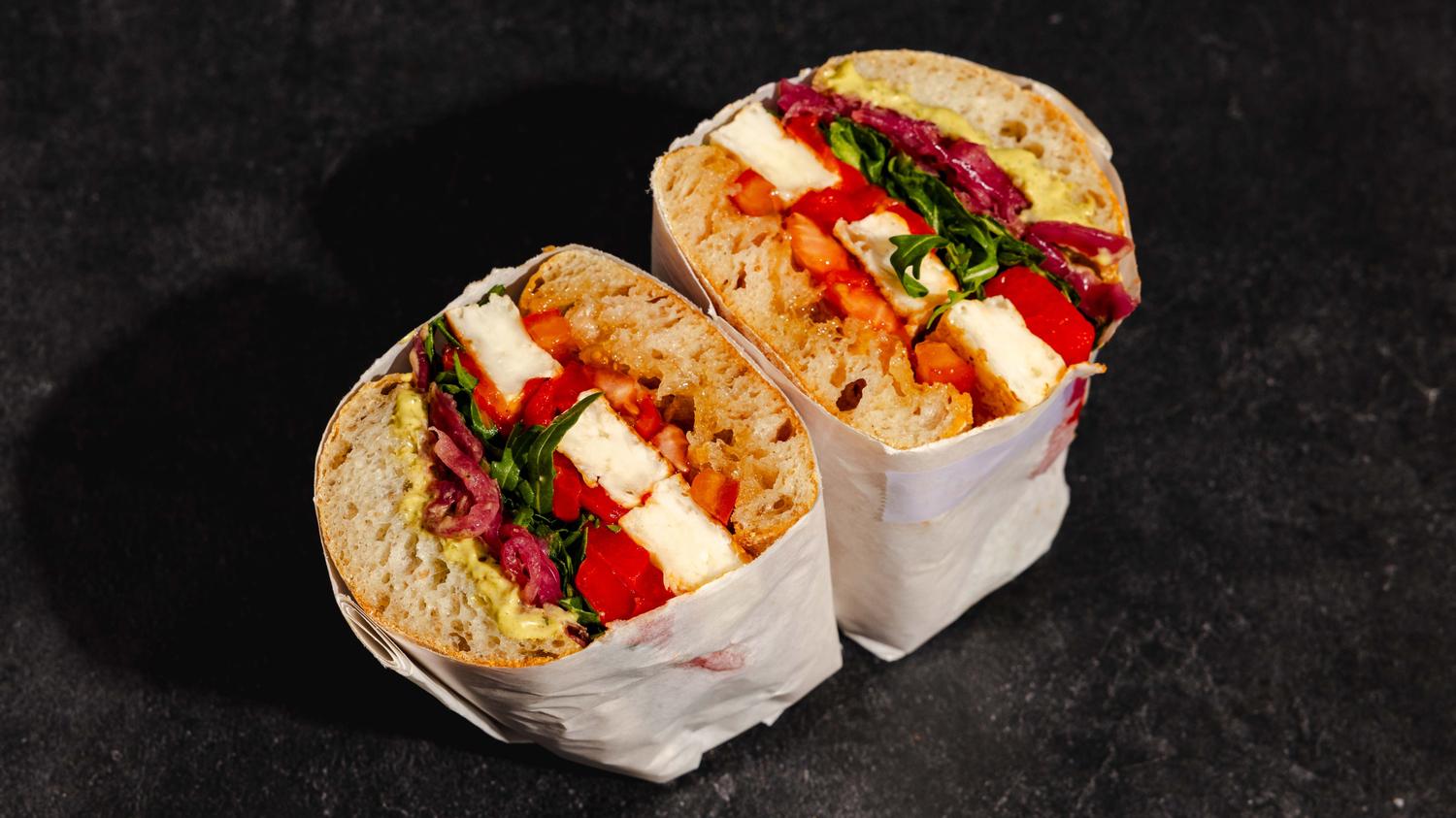 Hot Honey Halloumi sandwich